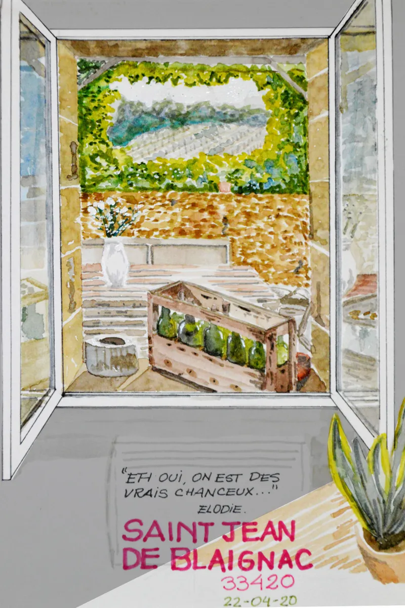 Saint-Jean-de-Blagnac — Carnet de confinement. Œuvre de Roxana Rodriguez.