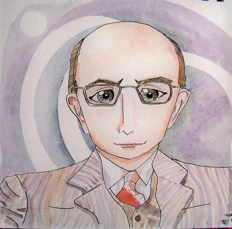 Bernard en manga — A partir de una foto del cliente. Obra de Roxana Rodriguez.