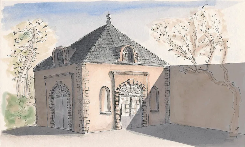 Orangerie — Illustration de bâtiment. Œuvre de Roxana Rodriguez.