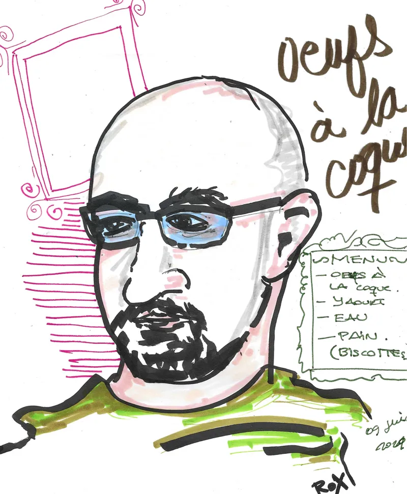 « Œufs à la coque » — Flyer pour un restaurant. Œuvre de Roxana Rodriguez.